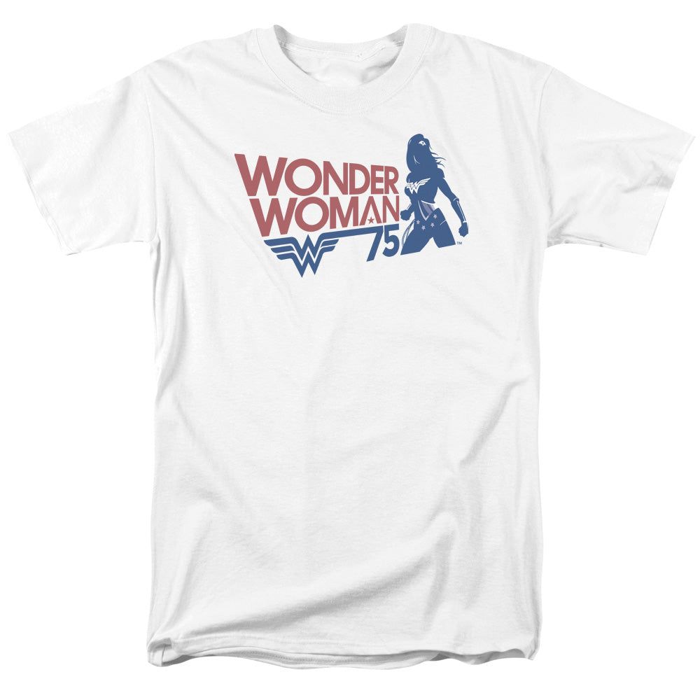 Wonder Woman Ww75 Silhouette Mens T Shirt White Retro Pop Classics
