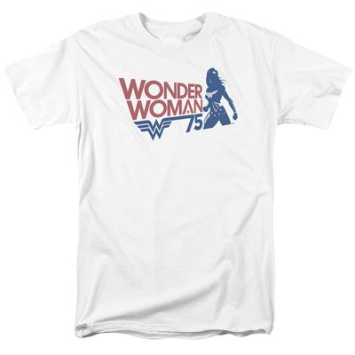 Wonder Woman Ww75 Silhouette Mens T Shirt White Retro Pop Classics