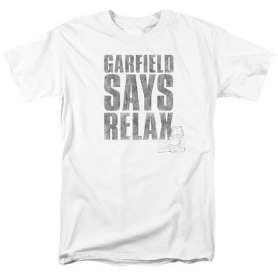 Garfield Relax Mens T Shirt White Retro Pop Classics