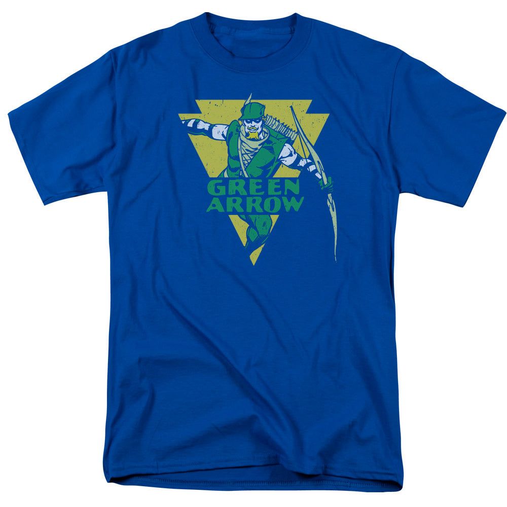 DC Comics Distressed Green Arrow Mens T Shirt Royal Blue Retro Pop Classics