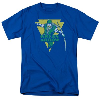 DC Comics Distressed Green Arrow Mens T Shirt Royal Blue Retro Pop Classics