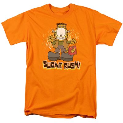 Garfield Sugar Rush Mens T Shirt Orange Retro Pop Classics