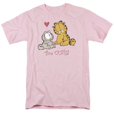 Garfield Too Cute Mens T Shirt Pink Retro Pop Classics