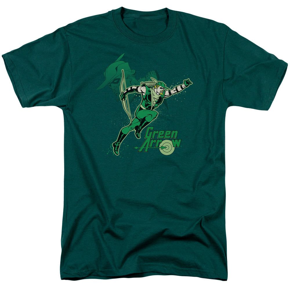 Dc Green Arrow Green Arrow In Action Mens T Shirt Hunter Green Retro Pop Classics