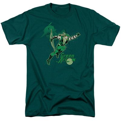 Dc Green Arrow Green Arrow In Action Mens T Shirt Hunter Green Retro Pop Classics