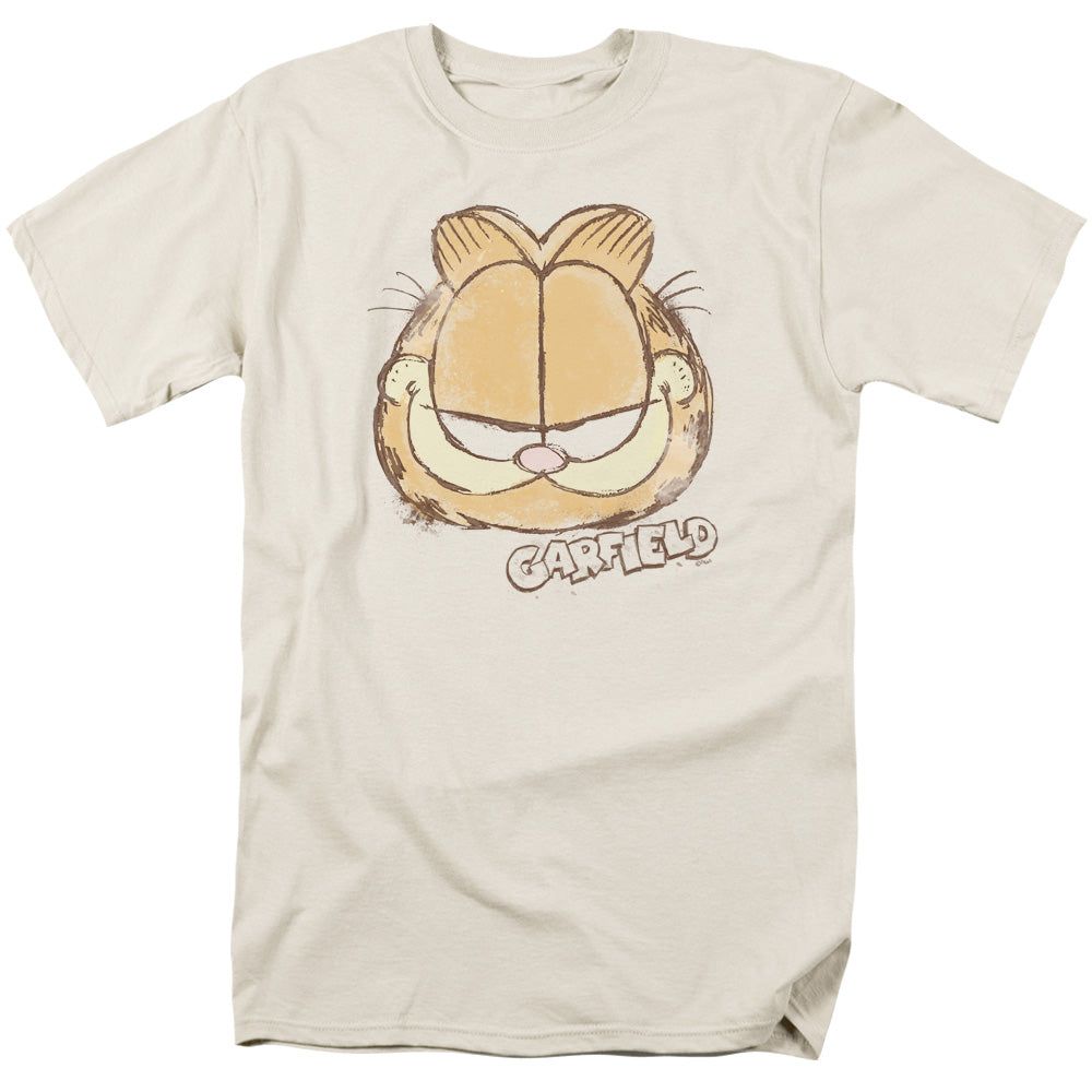 Garfield Water Color Cat Mens T Shirt Cream Retro Pop Classics