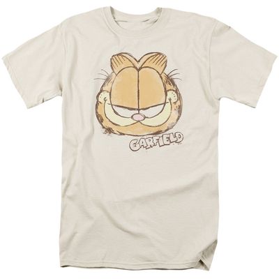 Garfield Water Color Cat Mens T Shirt Cream Retro Pop Classics