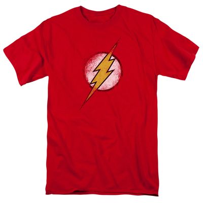 The Flash Faded Logo Mens T Shirt Red Retro Pop Classics