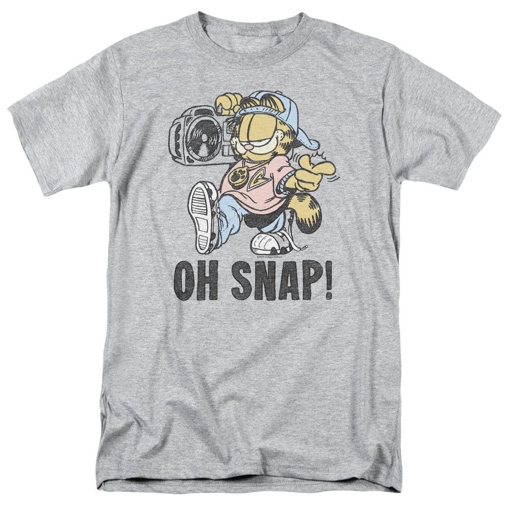 Garfield Oh Snap Mens T Shirt Athletic Heather Retro Pop Classics