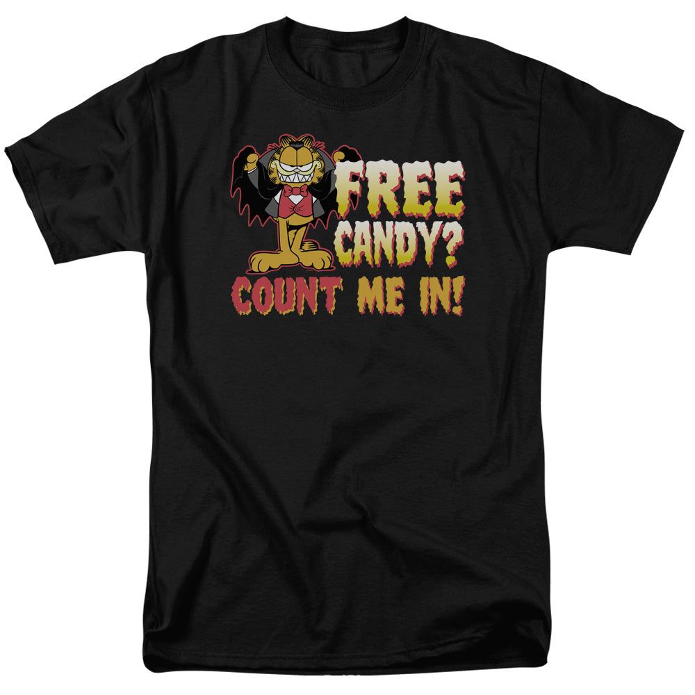 Garfield Count Me in Mens T Shirt Black Retro Pop Classics