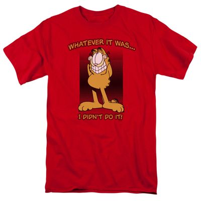 Garfield I Didnt Do It Mens T Shirt Red Retro Pop Classics