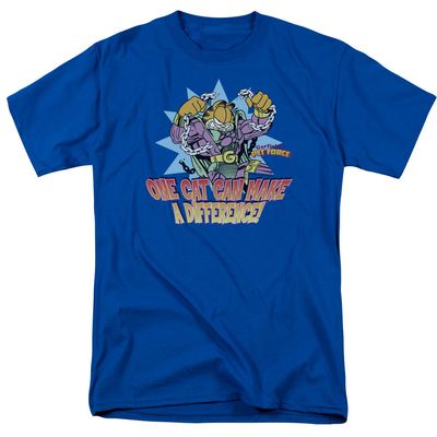 Garfield Make a Difference Mens T Shirt Royal Blue Retro Pop Classics
