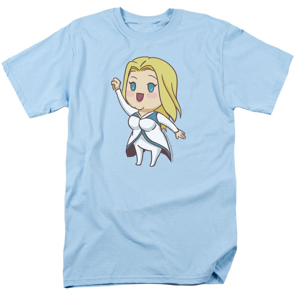 Valiant Faith Chibi Mens T Shirt Light Blue Retro Pop Classics