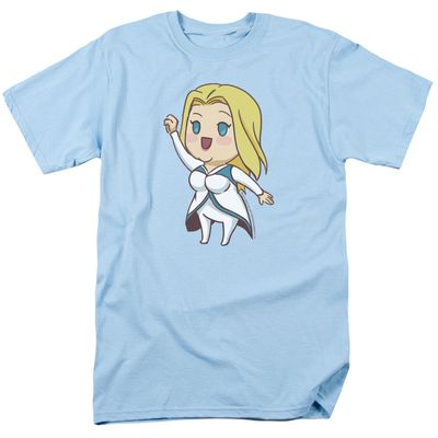 Valiant Faith Chibi Mens T Shirt Light Blue Retro Pop Classics