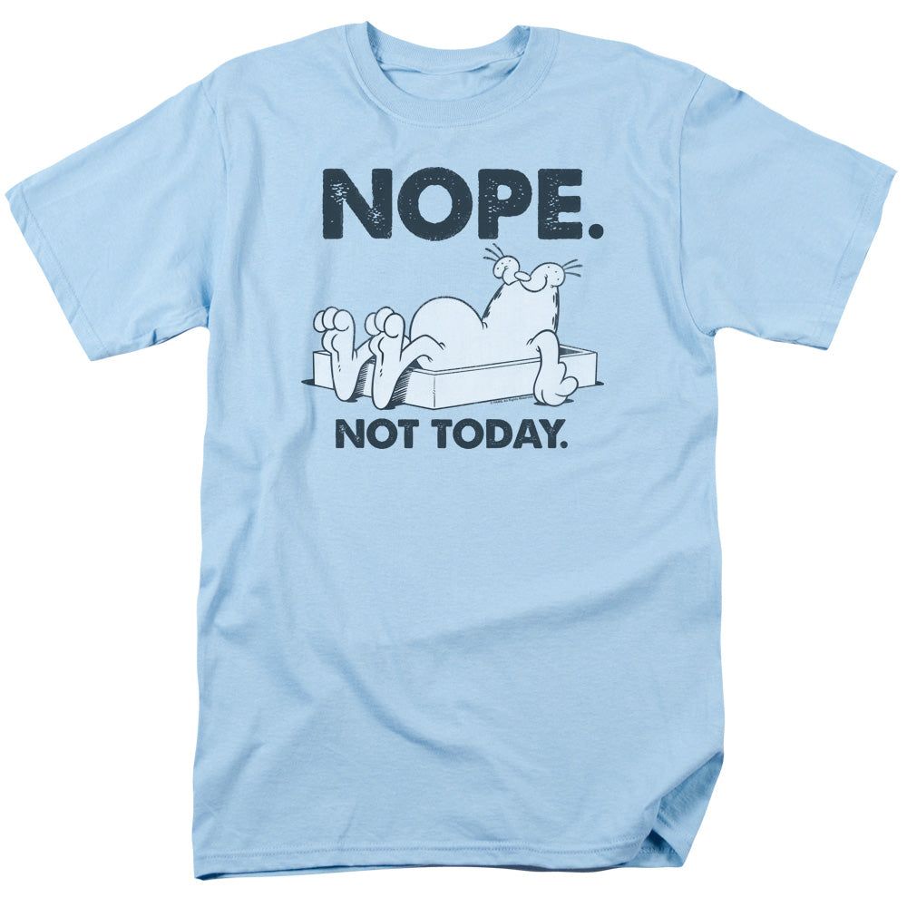 Garfield Nope Mens T Shirt Light Blue Retro Pop Classics
