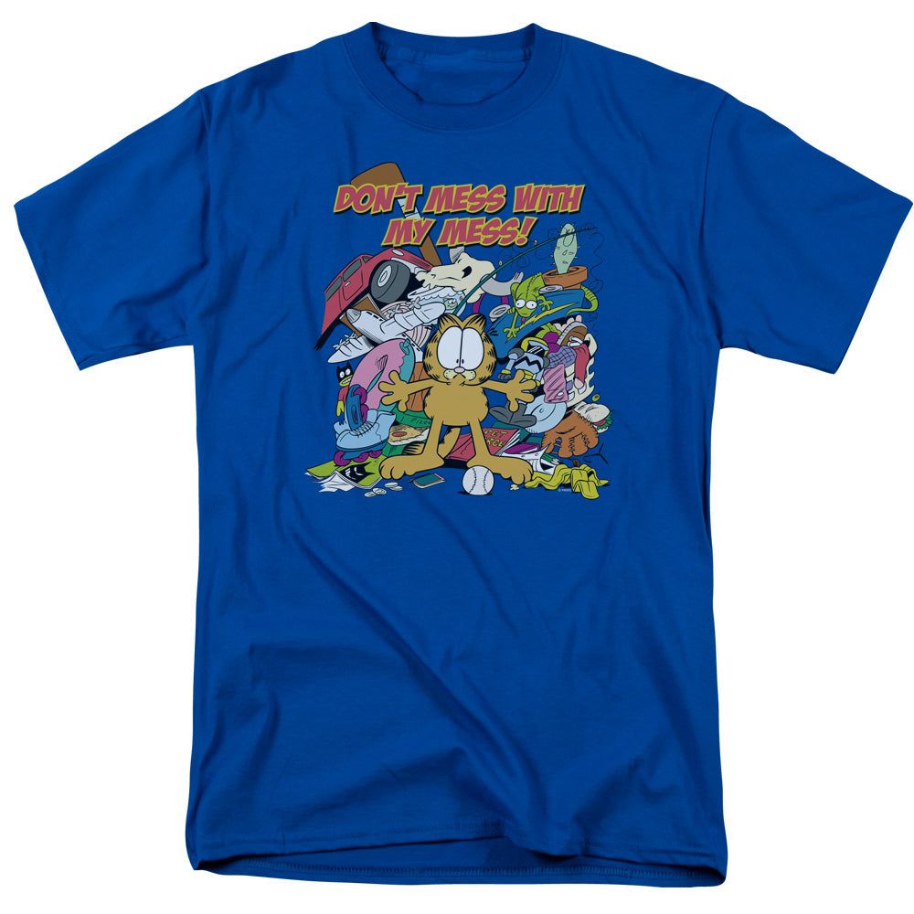 Garfield My Mess Mens T Shirt Royal Blue Retro Pop Classics