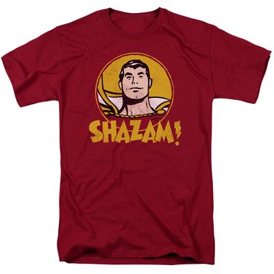 Dc Shazam Circle Mens T Shirt Cardinal Retro Pop Classics