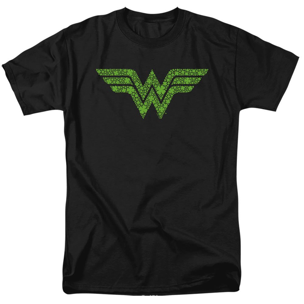 Wonder Woman St. Patrick&#39;S Day Shamrock Logo Mens T Shirt Black Retro Pop Classics