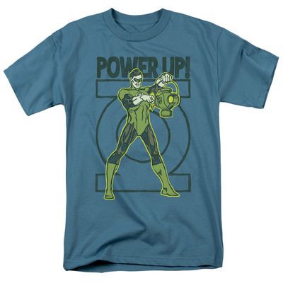 Green Lantern Power Up Mens T Shirt Slate Retro Pop Classics