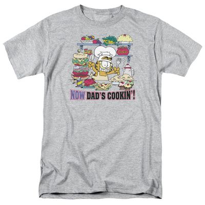 Garfield Now Dads Cooking Mens T Shirt Athletic Heather Retro Pop Classics