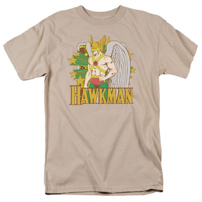 Dc Hawkman Stars Mens T Shirt Sand Retro Pop Classics