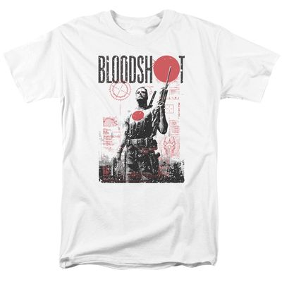 Bloodshot Death By Tech Mens T Shirt White Retro Pop Classics