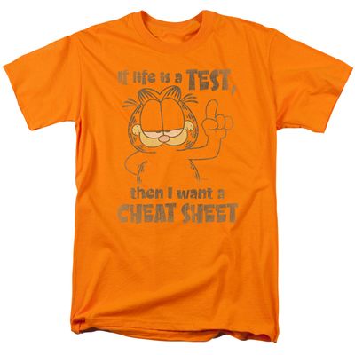 Garfield Cheat Sheet Mens T Shirt Orange Retro Pop Classics