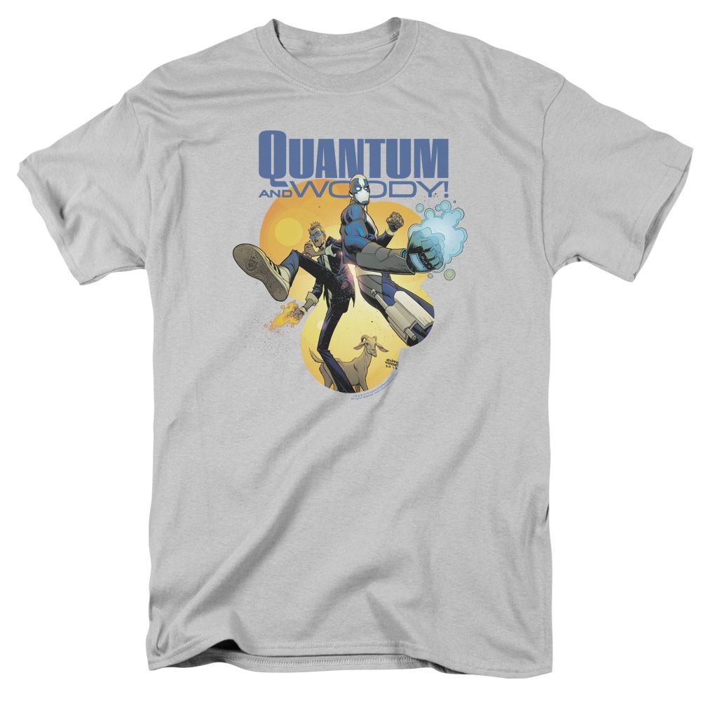 Quantum And Woody Threes A Crowd Mens T Shirt Silver Retro Pop Classics