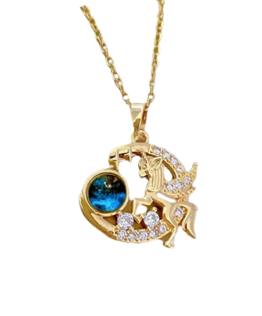 Collier Licorne Croissant Scintillant, Collection Planète étoilée