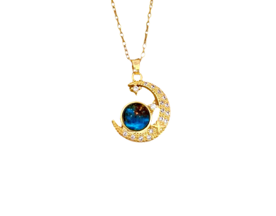 Collier Croissant de Lune scintillant, Collection Planète étoilée