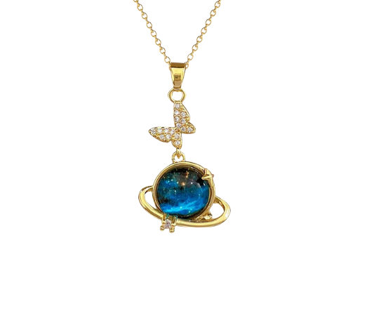 Collier Papillon Saturne, Collection Planète étoilée