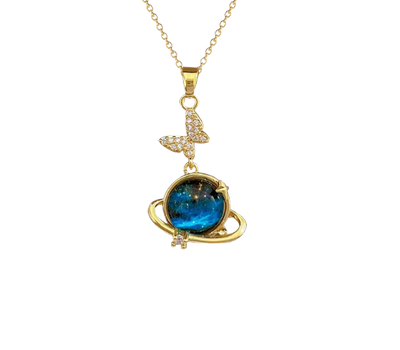 Collier Papillon Saturne, Collection Planète étoilée