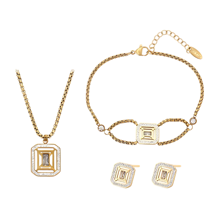 Parure de Bijoux en acier inoxydable 3 Pièces XU1