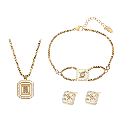 Parure de Bijoux en acier inoxydable 3 Pièces XU1