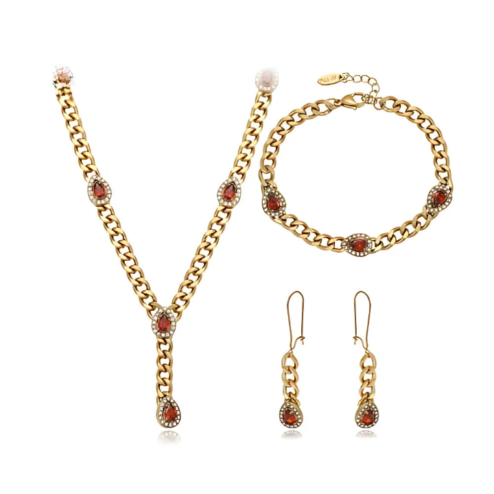Parure de Bijoux en acier inoxydable 3 Pièces XU4