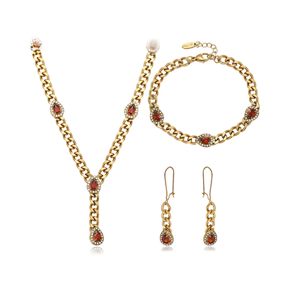 Parure de Bijoux en acier inoxydable 3 Pièces XU4