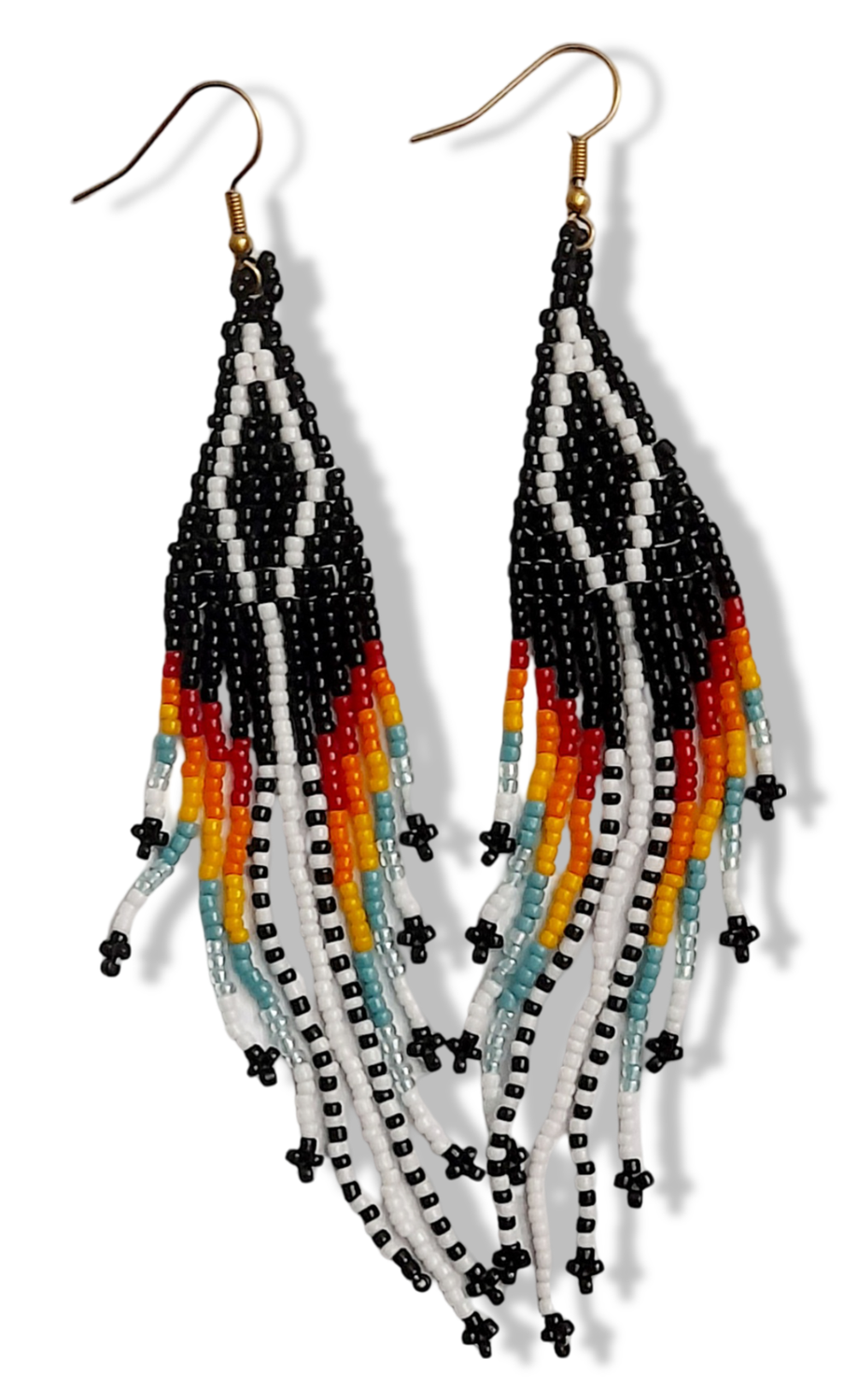 Boucles d&#39;oreilles pendantes à franges avec pampilles fait main