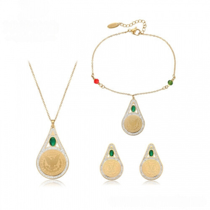 Parure de Bijoux en acier inoxydable 3 Pièces XU15