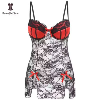 Nuisette en dentelles à bonnet rembourré, Lingerie pour femme en dentelles