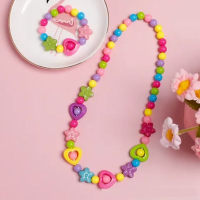 Parure de Bijoux multicolore pour Enfants en perles 2 pièces Acrylique