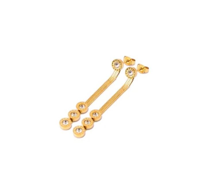 Boucles d&#39;Oreille en acier inoxydable dorées à l&#39;or fin 18 carats