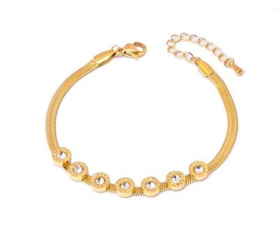 Bracelet en acier inoxydable doré à l&#39;or fin 18 carats