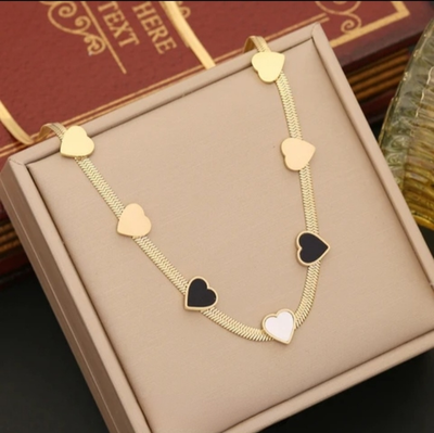 Collier Coeur en acier inoxydable doré à l&#39;or fin 18 carats