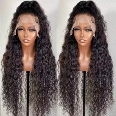 Perruque ondulée Kinky Curly vrais cheveux humains Remy 12A Dentelle Frontale transparente 13&quot;x4&quot; Densité 220% longueur 12&quot;
