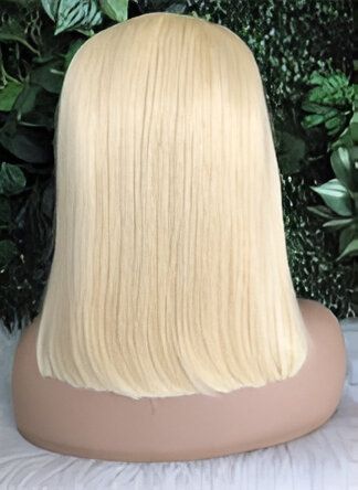 Perruque Blonde 613 Lisse vrais cheveux humains Remy 12A Dentelle Frontale transparente 13&quot;x4&quot; Densité 150% longueur 14&quot;