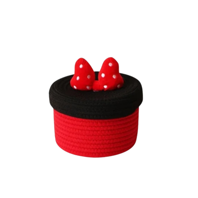 Panier de rangement mignon enfant en forme de dessin animé coton tricoté fait main pour décoration maison salon dessus de table stockage divers clé oeuf boîte de rangement