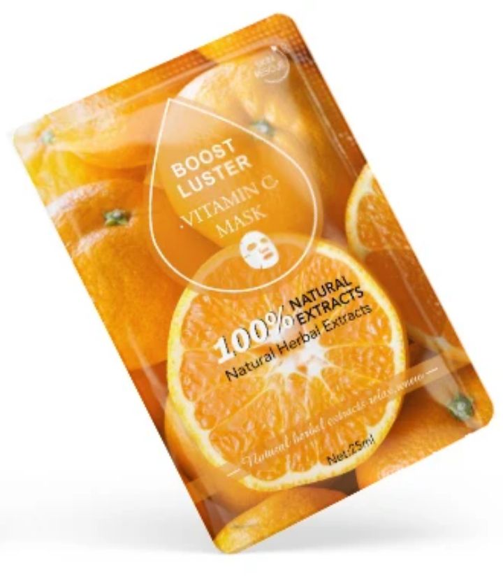 Boite de 10 masques en tissu aux extraits 100 % naturels d&#39;orange pour soins du visage, masque facial cosmétique éclaircissant anti-oxydant