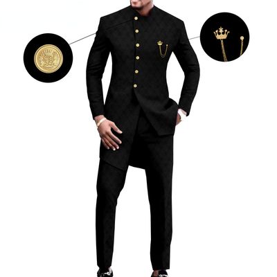 2025 new Men Spring Autumn African Men's Slim Suit Two Piece Formal Suit
