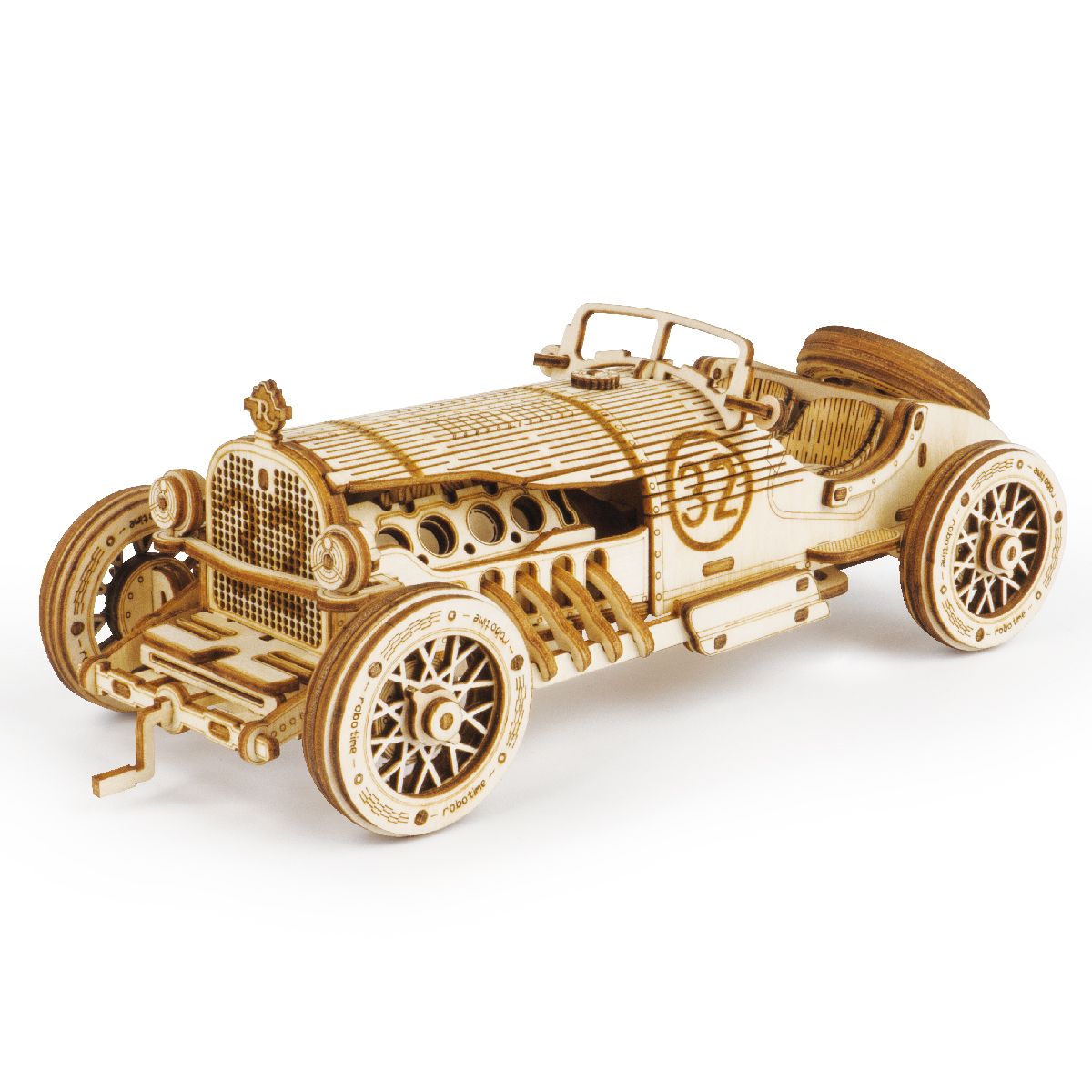 Robotime Rokr DIY Wood Crafts MC401 V8 Grand Prix Car Model Kit 3D Wooden Puzzles