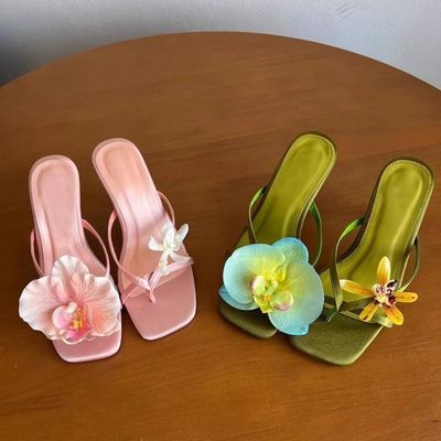Sapato De Salto Slipper Flower Sexy 2025 Women Shoes Sandal High Heel